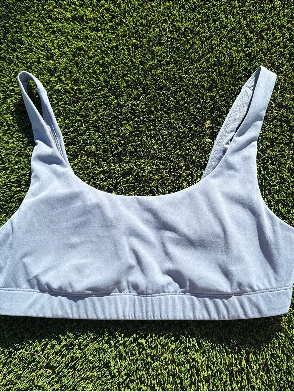 Vuori Light Blue Scoop Sports Bra
